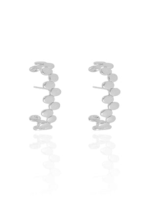 Ear Hook Plaquinhas Ovais Lisas 2.7 cm Ródio Branco