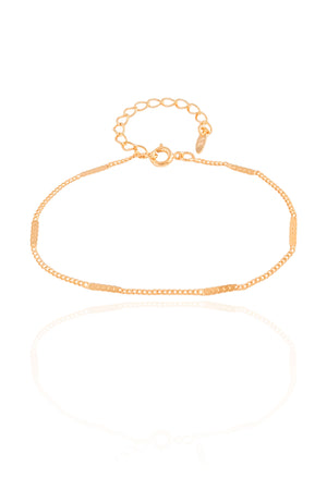 Pulseira Grumet Achatada Banhado a Ouro 18K