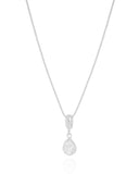 Gargantilha Veneziana Gota Cristal Detalhada Ródio Branco - 45 cm