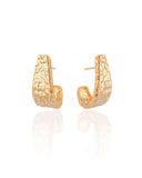 Brinco Argola Orgânica 2.7 cm Banhado a Ouro 18K