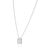 Gargantilha Veneziana Retângulo Orgânico Cristal Ródio Branco - 45 cm