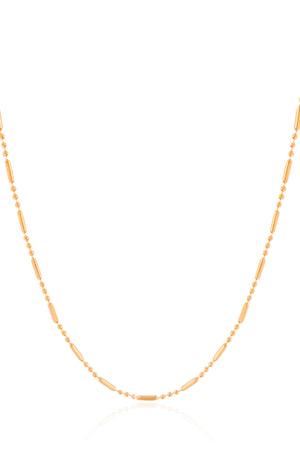 Gargantilha Longa Canutilhos 1 mm Banhado a Ouro 18K - 80 cm