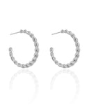 Brinco Argola Torcida 3.1 cm Ródio Branco