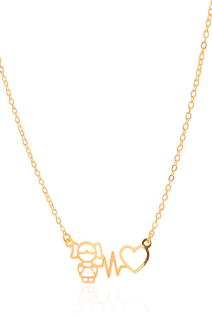 Gargantilha Elos Batimento Filho Menina Banhado a Ouro 18K - 50 cm