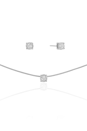 Conjunto Ponto de Luz Cristal 5 mm Ródio Branco