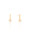 Brinco Palito Tubo Ponto de Luz Cristal Banhado a Ouro 18K