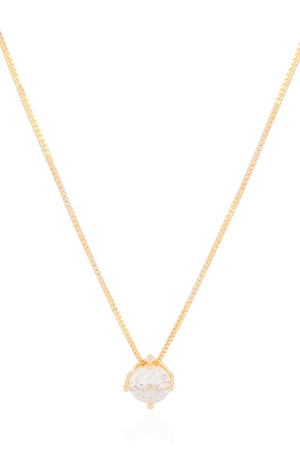 Gargantilha Veneziana Ponto de Luz Cristal Banhado a Ouro 18K