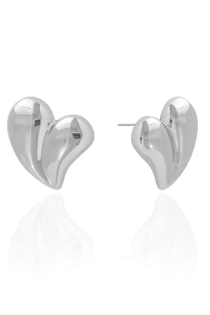 Brinco Gotas Lisas 2.3 cm Ródio Branco