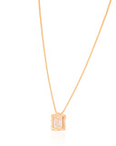 Gargantilha Veneziana Retângulo Orgânico Cristal Banhado a Ouro 18K - 45 cm