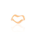 Anel Ondas Liso Tamanho 13 Banhado a Ouro 18K