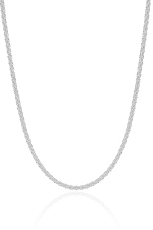 Choker Torcida Detalhada 2 mm Ródio Branco