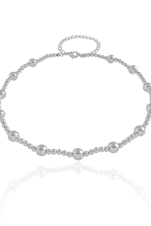 Aro Flexível Bolas Lisas Ródio Branco