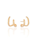Ear Cuff Dois Filetes Liso Banhado a Ouro 18K