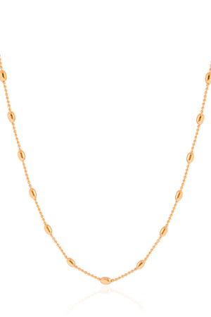 Gargantilha Longa Gomos Banhado a Ouro 18K - 70 cm