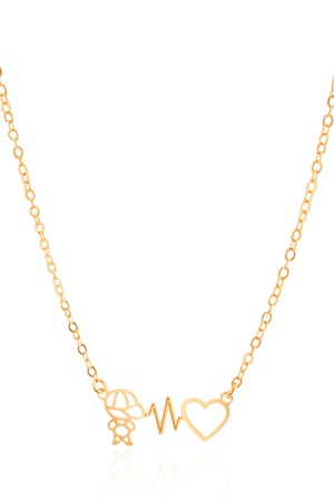 Gargantilha Elos Batimentos Filho Banhado a Ouro 18K - 40 cm