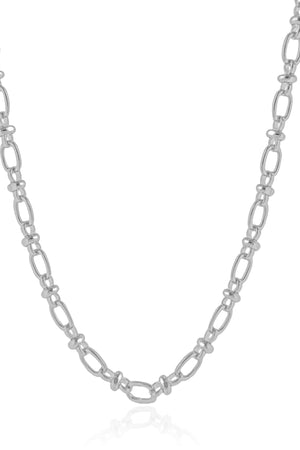 Gargantilha Elos Ovais 6 mm Ródio Branco - 55 cm