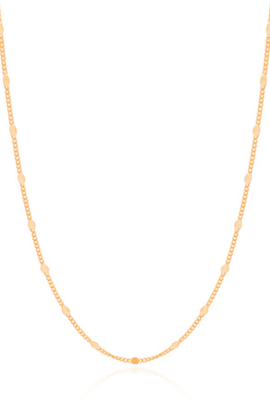 Gargantilha Plaquinhas Grumet 2 mm Banhado a Ouro 18K - 45 cm