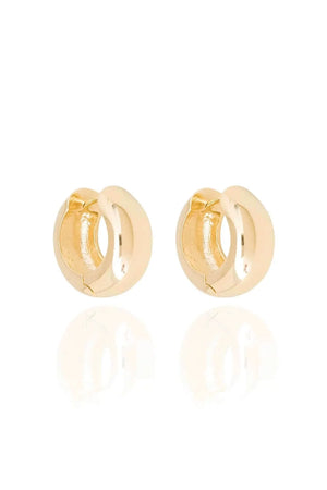 Brinco Argola Abaulada Lisa 2 cm Banhado a Ouro 18K