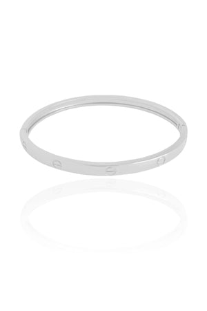 Bracelete Parafusos 4 mm Ródio Branco