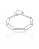 Pulseira Elos Ovais Ródio Branco