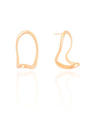 Brinco Orgânico Vazado Liso Banhado a Ouro 18K