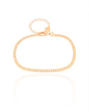 Pulseira Plaquinhas Duplas Banhado a Ouro 18K