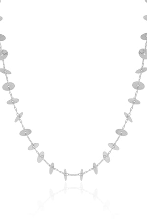 Choker Plaquinhas Lisas 6 mm Ródio Branco