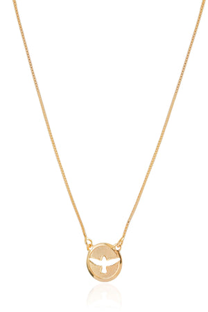 Escapulário Veneziana Espirito Santo Banhado a Ouro 18K