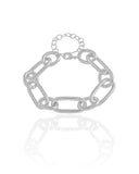 Pulseira Elos Ovais 12 mm Ródio Branco