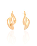 Brinco Orgânico Liso 4.0 cm Banhado a Ouro 18K