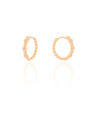 Brinco Argola Click Bolinhas Lisas e Cravejadas Cristal 1.8 cm Banhado a Ouro 18K