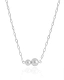 Choker Elos Bolas Lisas Ródio Branco