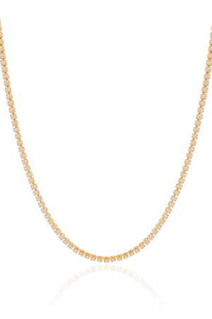 Choker Riviera Cristal 2 mm Banhado a Ouro 18K