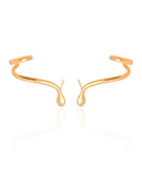 Ear Cuff Cobra Lisa Ponto de Luz Cristal 3.0 cm Banhado a Ouro 18K