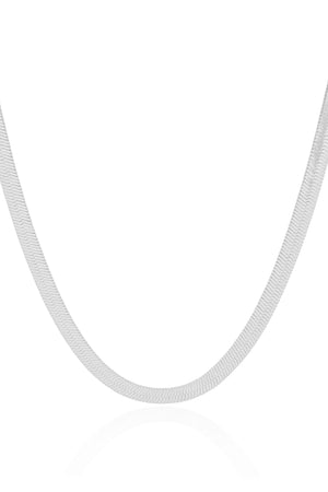 Gargantilha Malha Fita 5 mm Ródio Branco