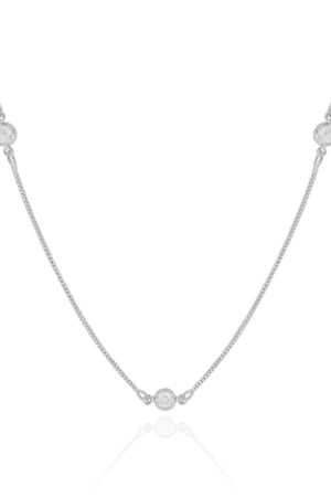 Choker Veneziana Pontos de Luz Cristal Ródio Branco