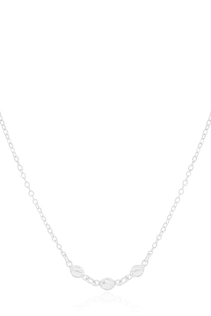 Gargantilha Longa Elos Pontos de Luz Cristal Ródio Branco