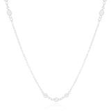 Gargantilha Longa Elos Pontos de Luz Cristal Ródio Branco