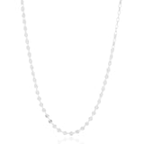 Gargantilha Longa Plaquetas Redondas Flat Ródio Branco