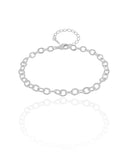 Pulseira Elos Ovais 5 mm Ródio Branco