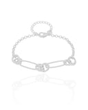Pulseira Elos Entrelaçados Ródio Branco
