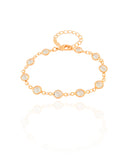 Pulseira Pontos de Luz Cristal 7 mm Banhado a Ouro 18K