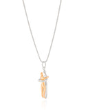 Gargantilha Veneziana Abraço Mix de Banhos Ródio Branco - 45 cm