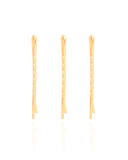 Trio de Grampos Ondas Achatadas Banho Dourado