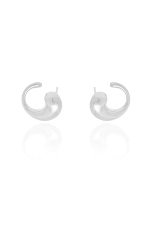 Ear Cuff Gota Lisa 1.7 cm Ródio Branco