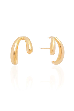 Ear Cuff Dois Filetes Lisos Banhado a Ouro 18K