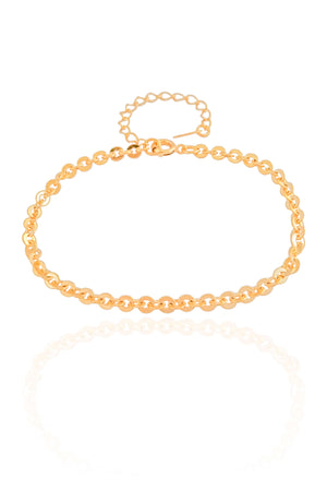 Pulseira Elos Ovais 3 mm Banhado a Ouro 18K