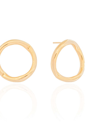 Brinco Circulo Vazado Tubo Banhado a Ouro 18K