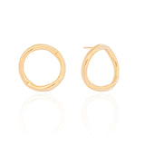 Brinco Circulo Vazado Tubo Banhado a Ouro 18K