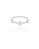 Anel Trevo Cristal Tamanho 20 Ródio Branco